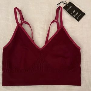 Knix Longevity bra. Dark Cherry, contrast straps. Brand new, tags still on.